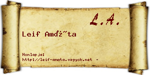 Leif Amáta névjegykártya